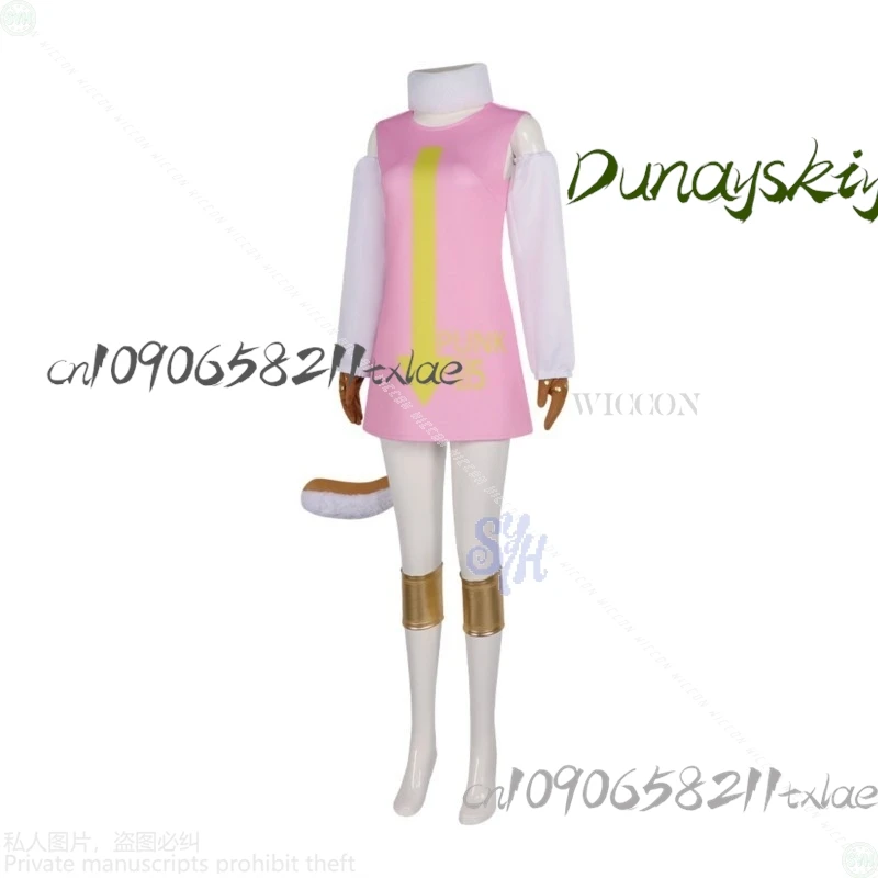 Shop1104629319 متجر Atlasss PUNK-05 أثراس تأثيري القراصنة أنماط زي Kawaii فروي الحيوان الذيل الوردي Y2K الباروكات هالوين كوس