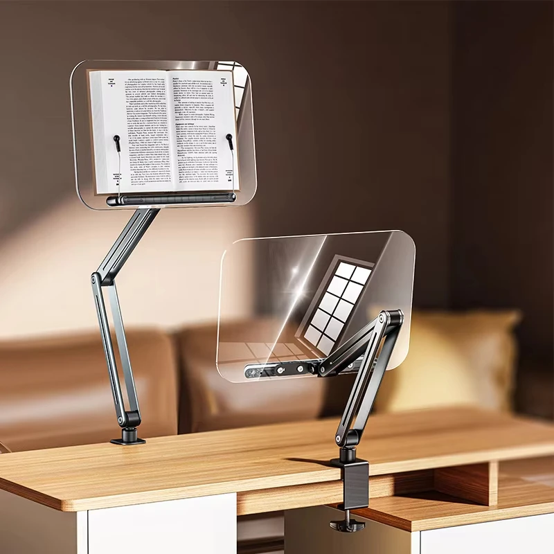 Adjustable Aluminum Alloy Book Stand Holder for Desk, Foldable Reading Rack Compatible with IPad Tablet Notebook Books for Home