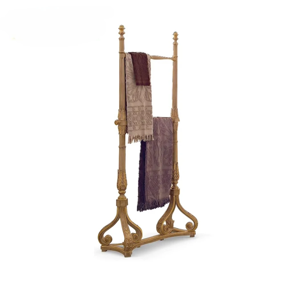 Graceful Villa European-style High-end Floor Towel Rack Vintage Retro Light and Display Bathroom Floor Towel Rack
