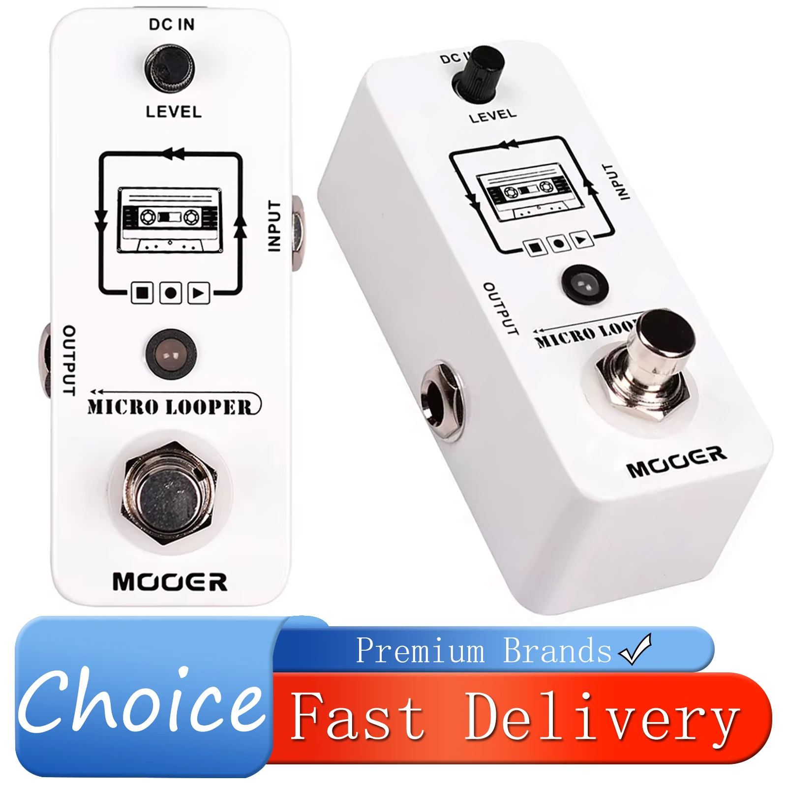 MOOER Micro Looper Guitar Effect Pedal Mini Loop Recording Max Recording Time 30 minutes True Bypass Guitar Bass Accessories