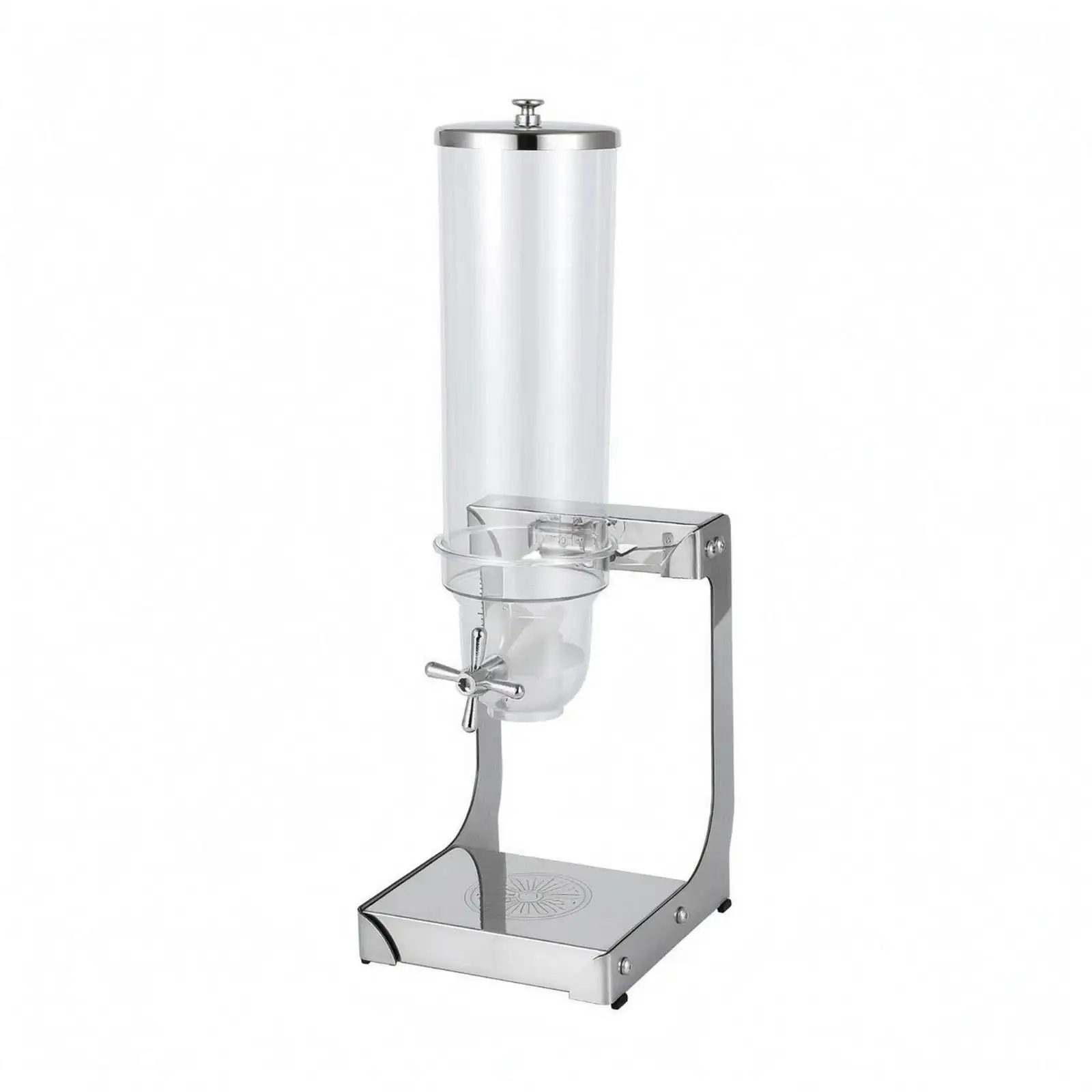 Countertop Grain Dispenser Stainless Steel and Dry Food Dispenser Clear