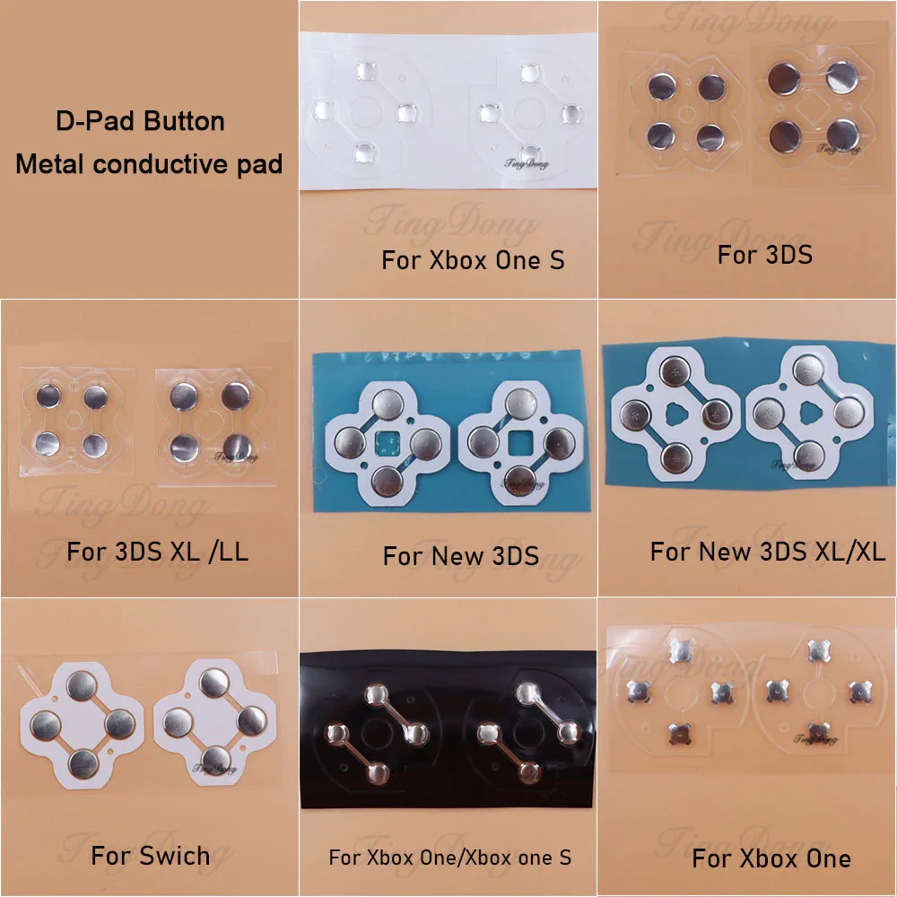 2 قطعة D-الوسادة زر لوحة موصلة معدنية ملصق لوحة دارات مطبوعة ل Xbox one/Xbox one S 3DS XL جديد 3DS XL مفاتيح الاتجاه التبديل