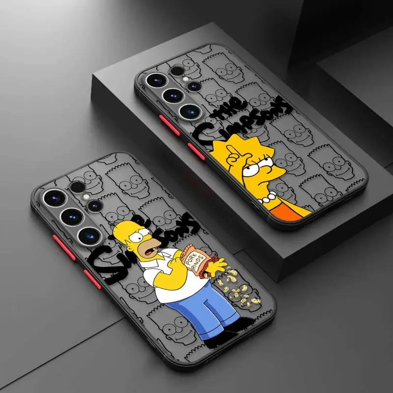 Die simpsons familie telefon hülle für samsung galaxy s24 s23 s22 ultra s21 s20 fe s10 s9 note 20 10