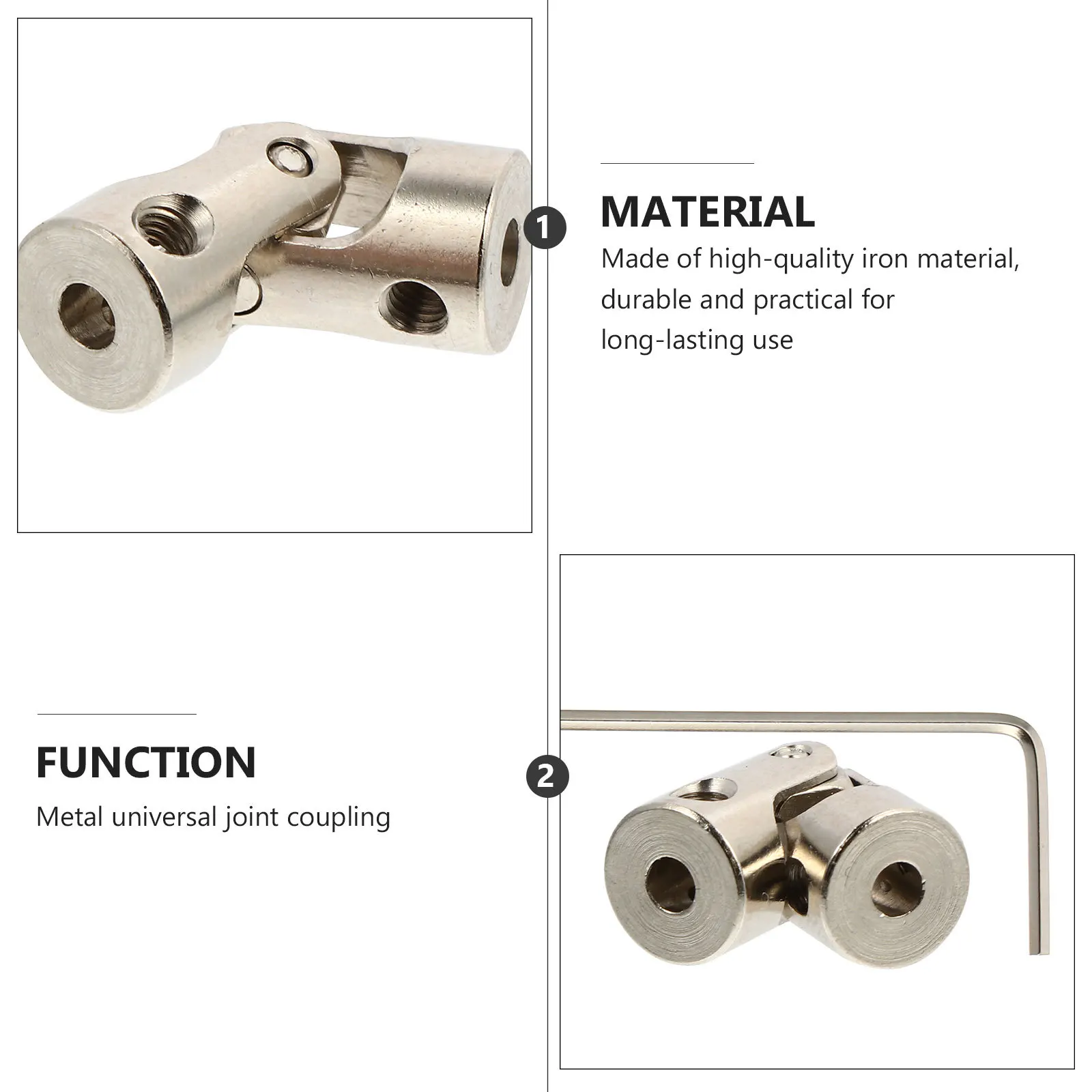 

1Set Coupling Set Made of High-Quality Iron 5 Universal Joint for Shaft Connection Smooth Surface No Burrs Metal Shaft Connect