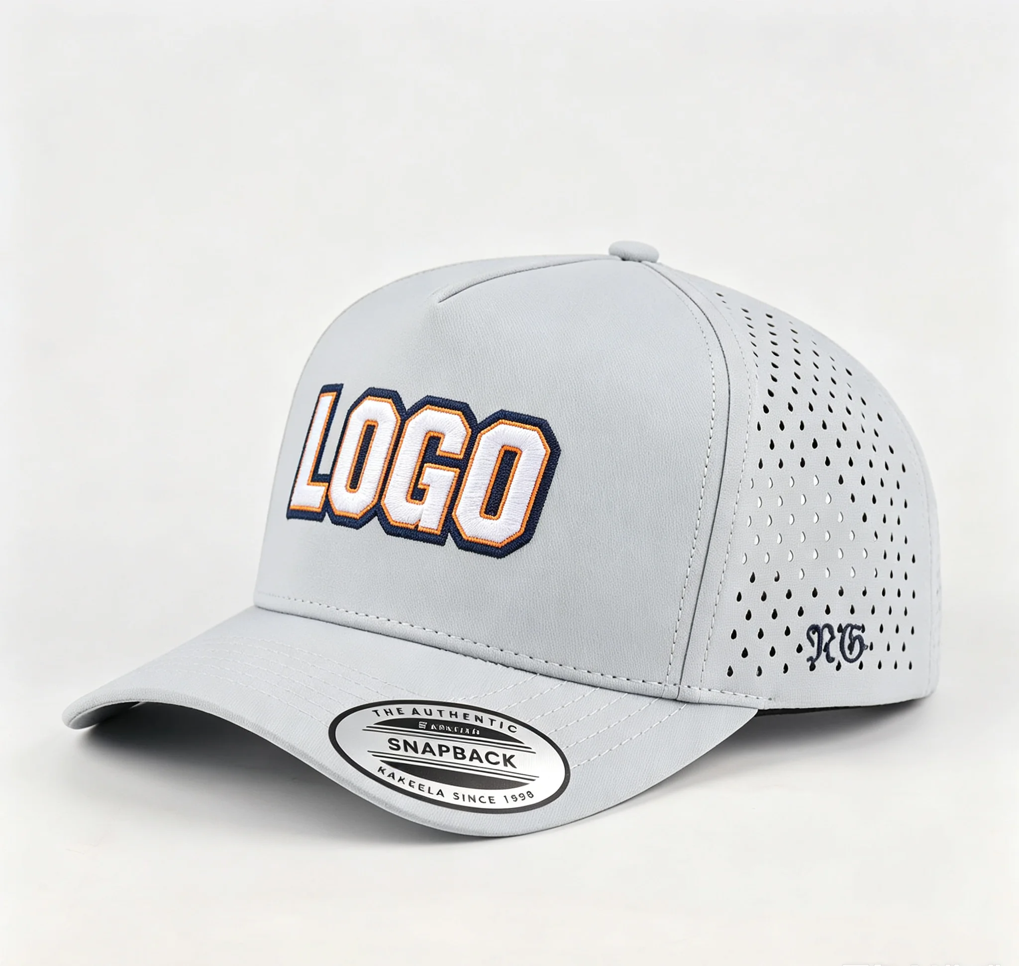 5 Panel Golf Hat Waterproof Breathable Laser Perforated Vents Custom OEM Logo Embroidery Patch Sport Headwear for All