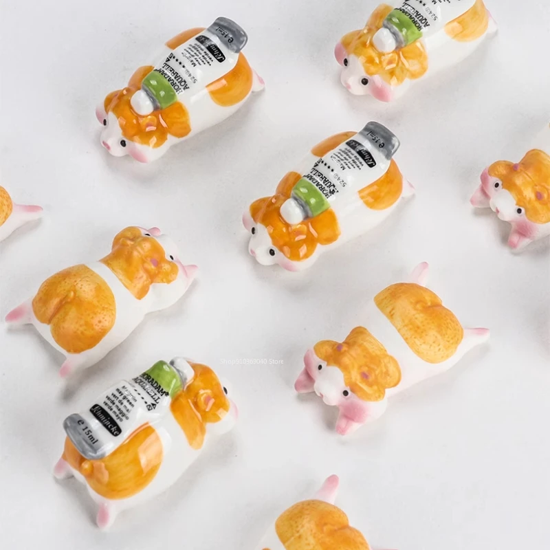 

Керамический держатель для ручек Schmincke, милый держатель для кистей в форме хомяка, украшение, реквизит для фотосессии, художественные студенческие принадлежности для рисования