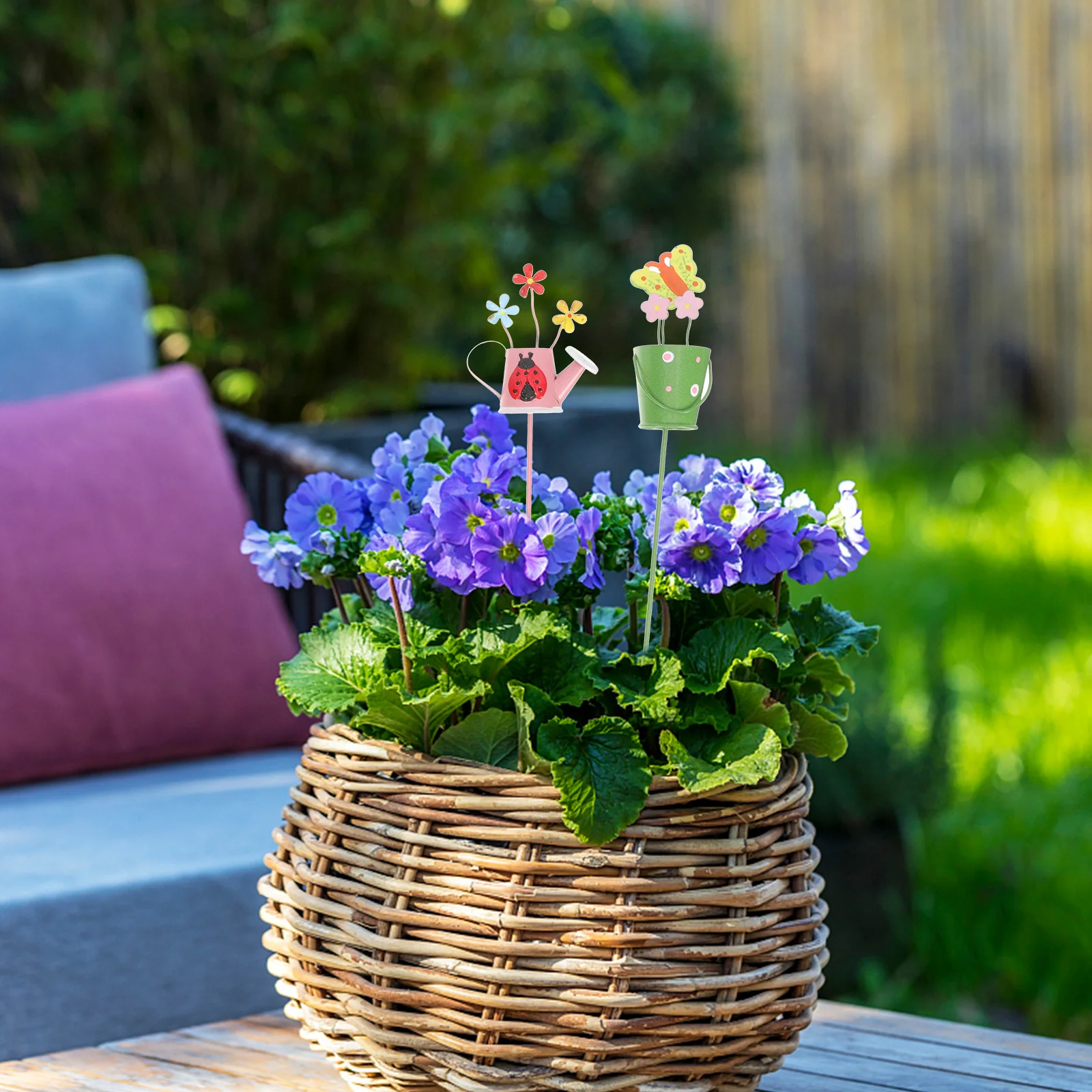 

5Pcs Garden Decorative Metal Stakes Plant Picks for Flower Pots Outdoor Lawn Yard Patio Plant Picks Flower Pot Pick Decoration