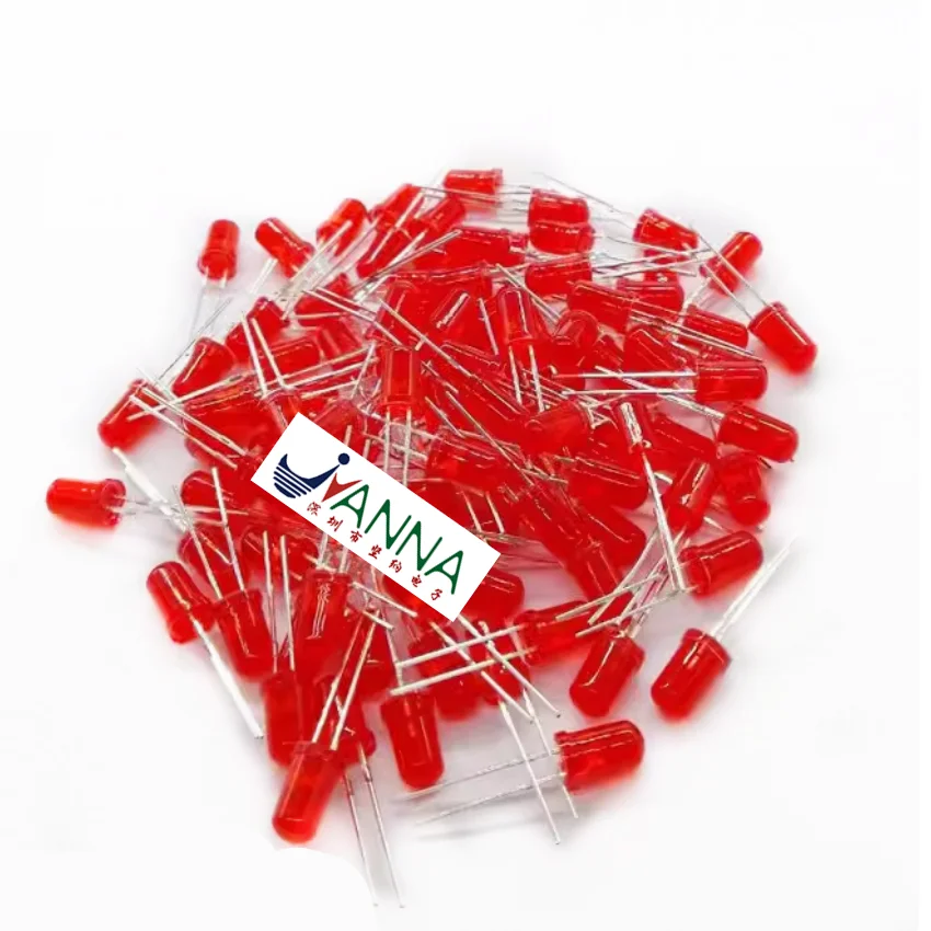 Diode rouge à rouge F3, lumière LED rouge, haute luminosité, 3mm, 100 pièces