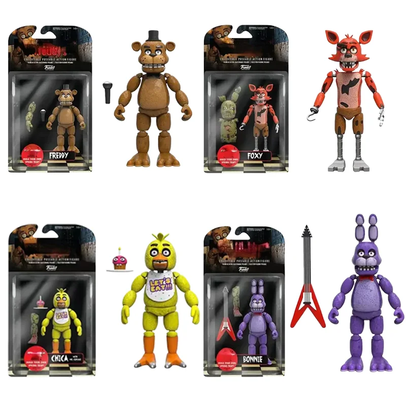 FNAF Five Nights At Freddy's Figures Nightmare Freddy Bonnie Figurines mobiles Jeu Jouets périphériques Cadeau d'anniversaire