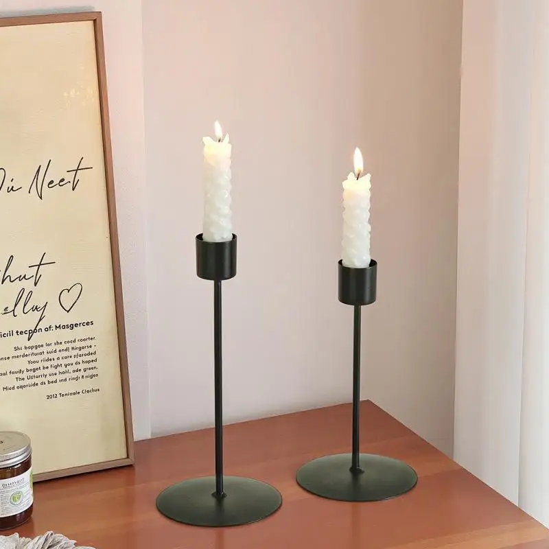 Image 4: Décor de salon, bougeoirs dorés de style européen, idéaux pour les décorations de mariage et de fête