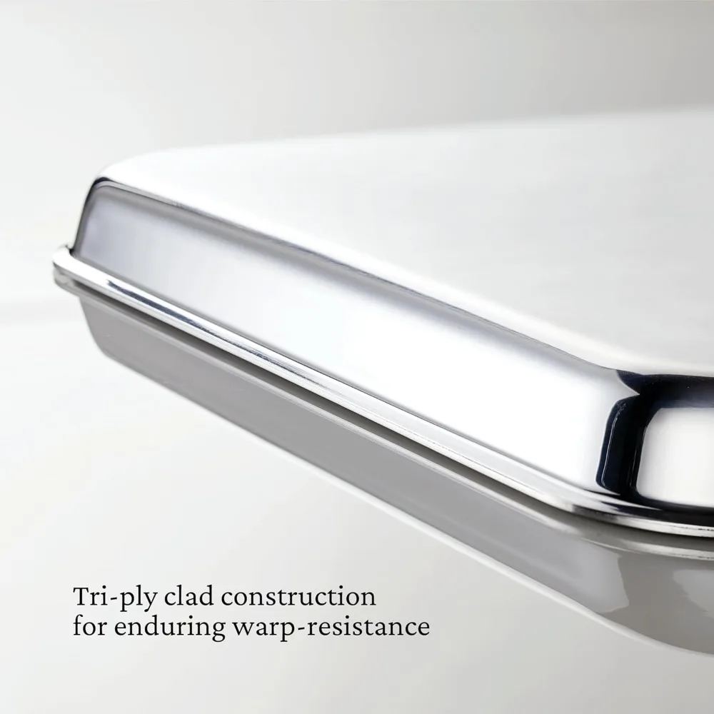 Hestan - مجموعة OvenBond - مقلاة نصف صفائح ثلاثية الطبقات، 13 بوصة × 18 بوصة