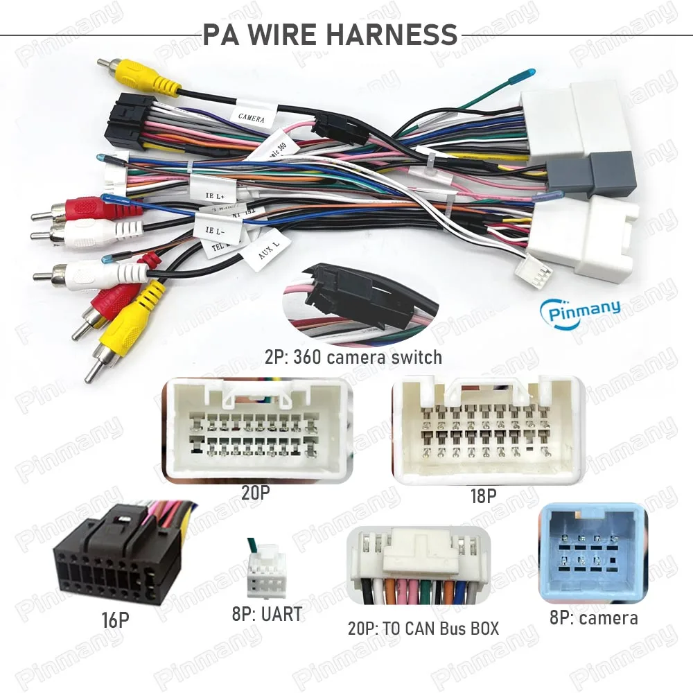 MTC15 Car Radio Wire Harness with CAN Bus Decoder for 2014~2020 Mitsubishi Outlander,Support Rockford Amplifier & 360 Camera