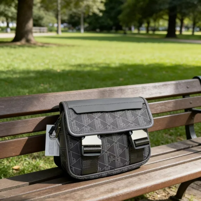 New retro printed messenger men's shoulder bag, PU casual trend crossbody bag, Boy fashionable mobile phone storage handbag