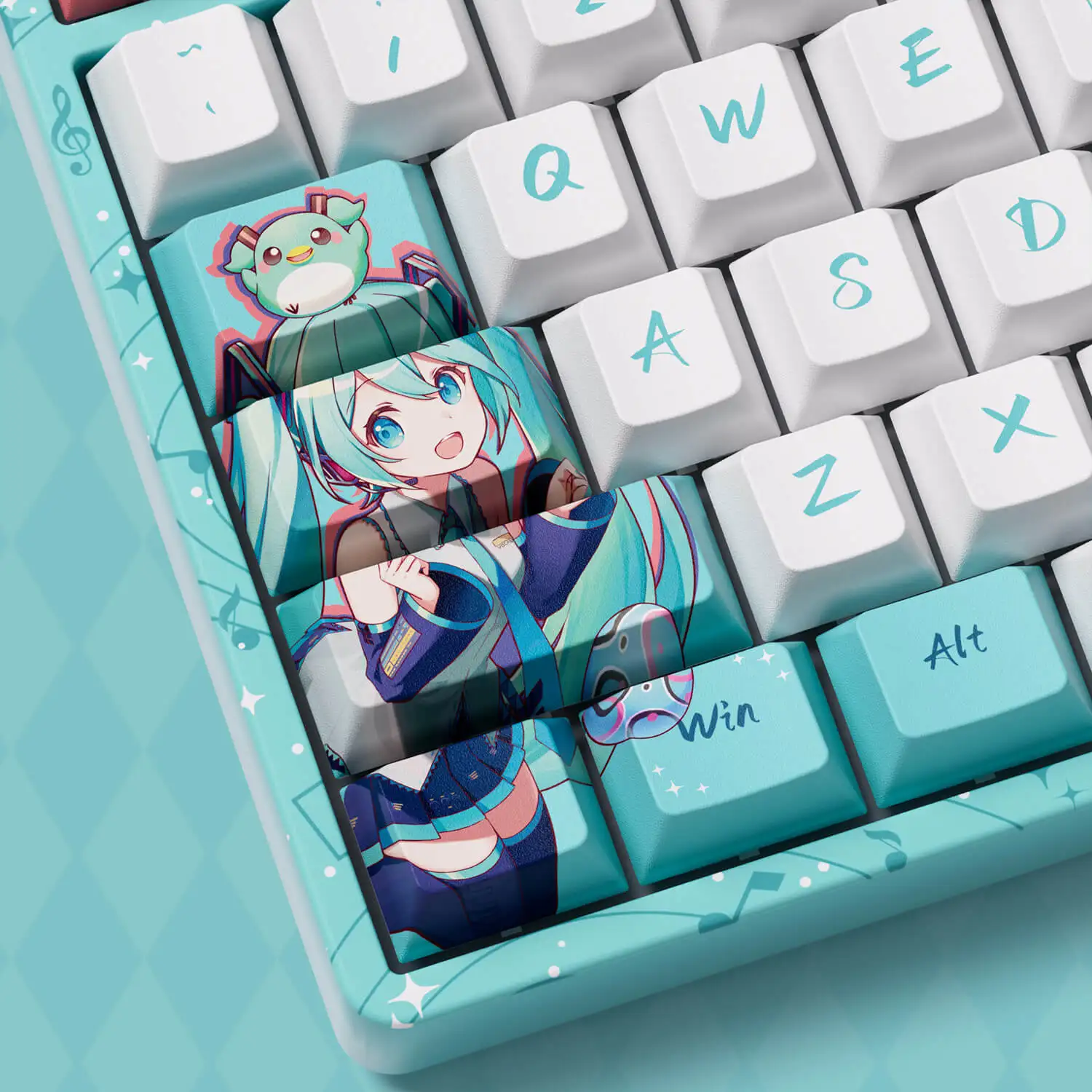 Akko 5108B Plus Wireless Mechanical Keyboard Hatsune Miku 100% Bluetooth/2.4GHz/Type-C Hot-swappable RGB Tri-mode Gaming Keyboar