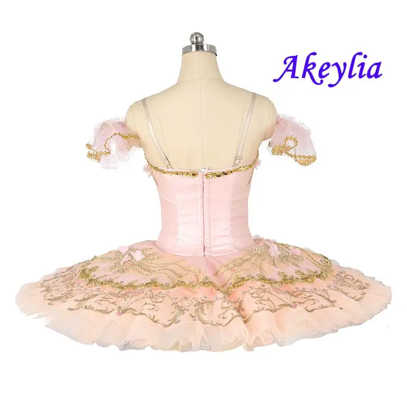 Yellow ballet tutu for girls professional competition skir pink peach children ballet costume pancake tutu stage dance wear 9233