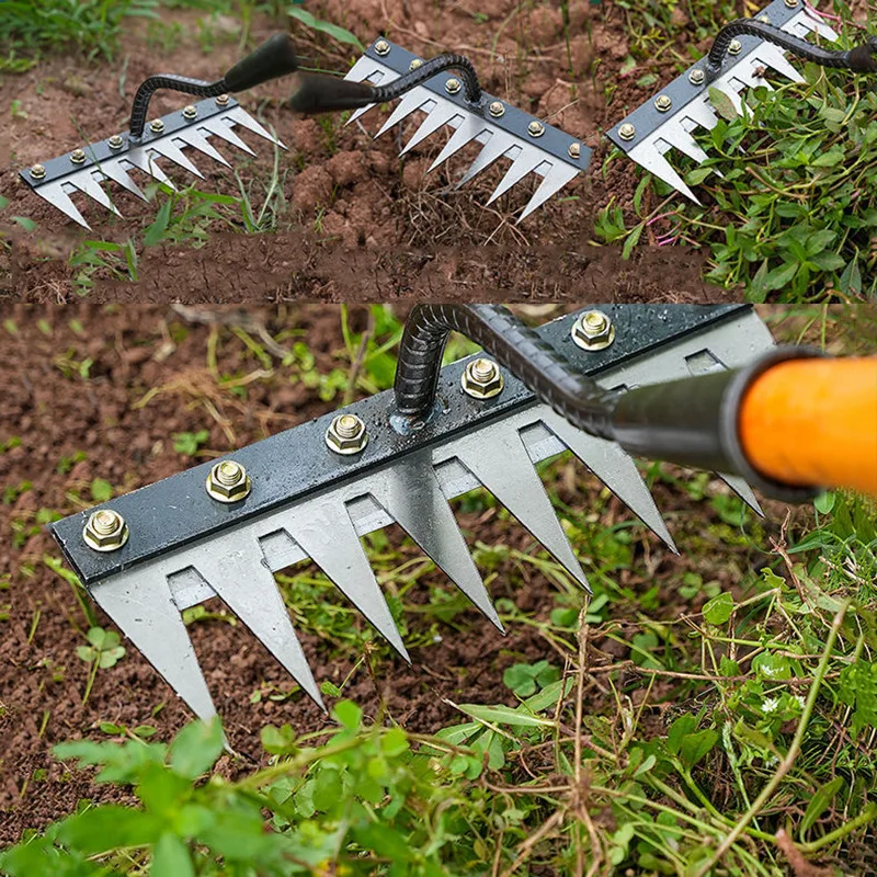 

Мотыга для прополки, железные грабли, садовые грабли, металлические грабли из углеродистой стали, зубные грабли для ногтей, сельскохозяйственный инструмент для прополки рыхлой почвы, для прочного удаления