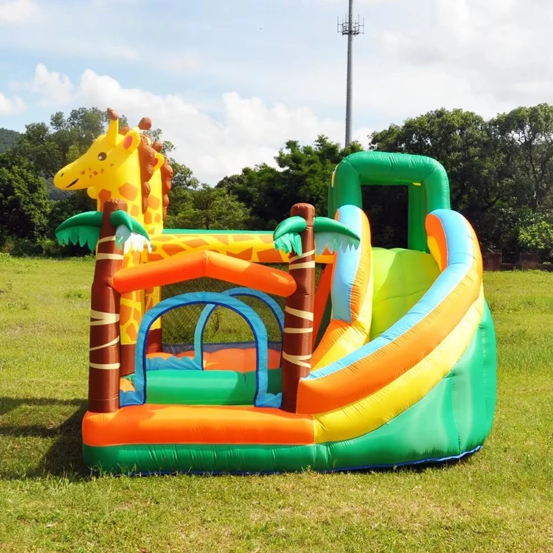 Children's inflatable trampoline jumping castle sika deer inflatable amusement park rock climbing slide