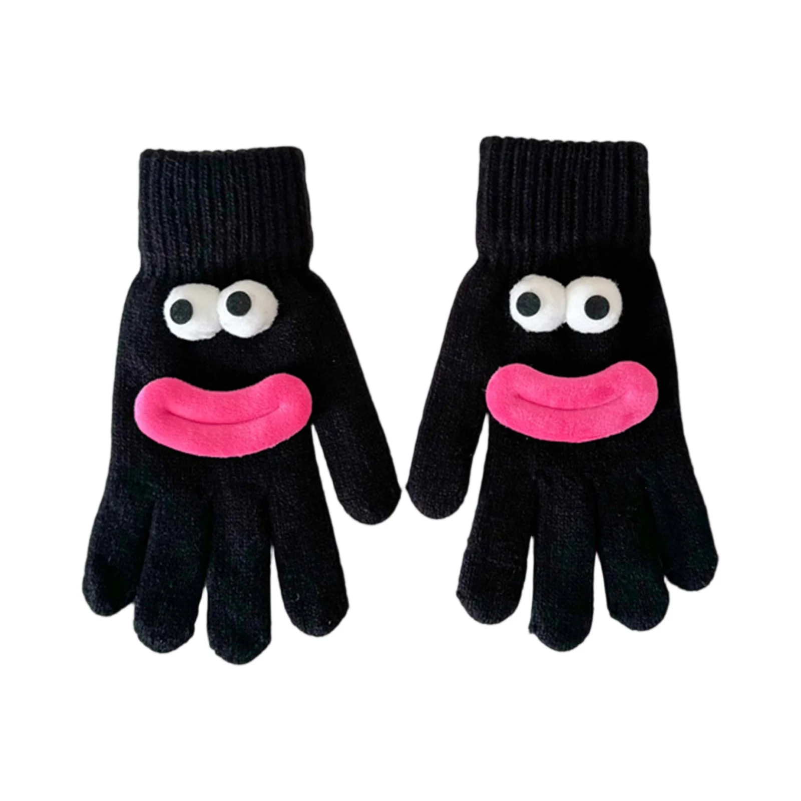 Sarung Tangan Lucu Wanita Sarung Tangan Natal Sarung Tangan Tebal Hangat Musim Dingin Motif Kartun Lucu Mulut Sosis Sarung Tangan Terpisah Jari