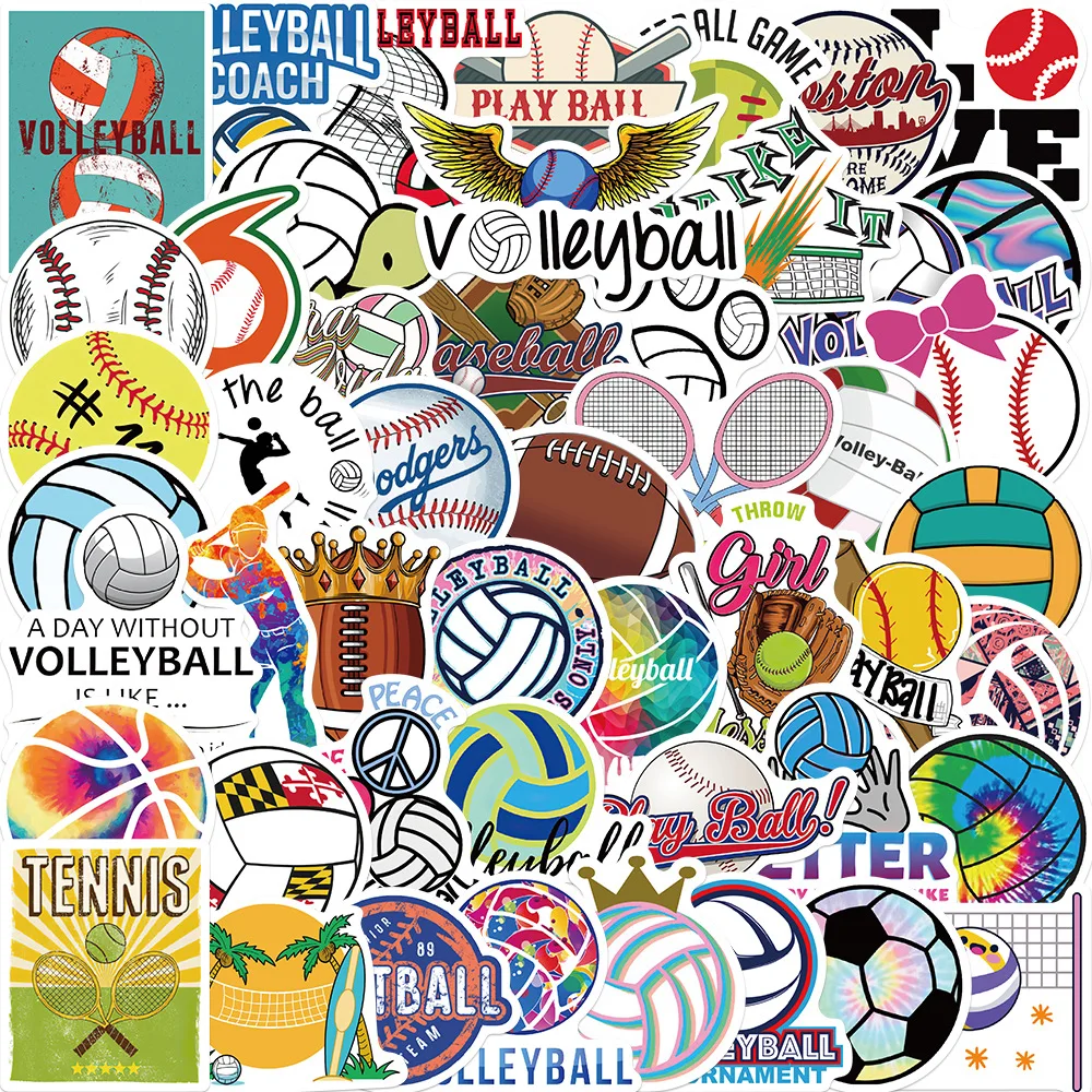 10/30/50PCS Cartoon Sports Stickers Series Ball Games Graffiti Guitar Children's Toy Helmet Luggage Laptop Decoration Wholesale