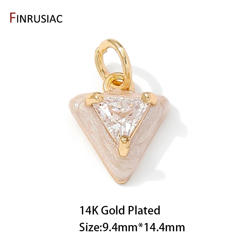 14K vergoldeter Messing-Dreieck-Charm-Anhänger für die Herstellung von Halsketten und Armbändern, Charms zur Schmuckherstellung, DIY-Zubehör – Detail 21