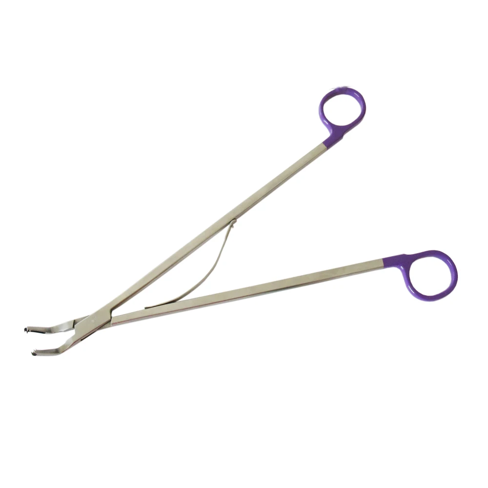 M size Violet 70 or 90 degree Powder metallurg right angle open surgery endoclip hemolok applier/hem-o-lok clip applicator