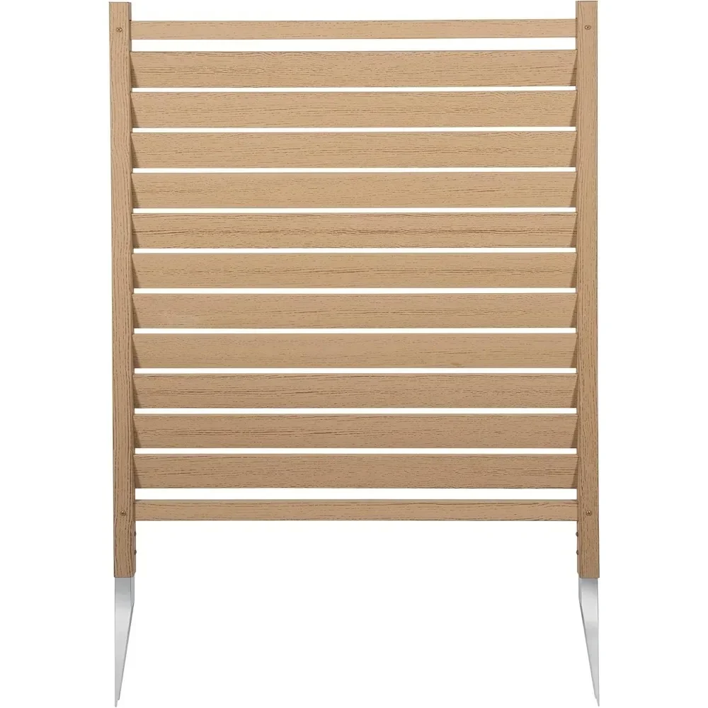 

L Privacy Screens EC18011 4ft H X 3ft W Waverly Outdoor Privacy Fence Panel Screen No Dig WoodTek Vinyl Louvered Kit (2-Pack)