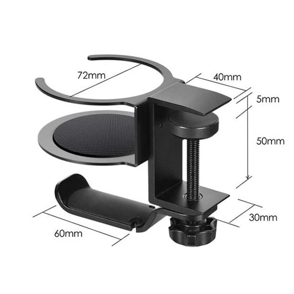 Подставка для наушников, 2 в 1 Подставка для игровой гарнитуры с держателем для чашки, подходит для большинства наушников и напитков, Настольный Органайзер