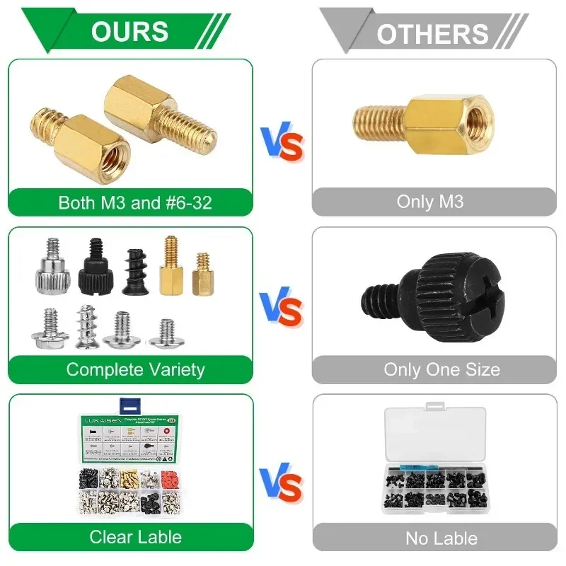 350Pcs Computer Screws Set PC Case Motherboard Standoffs Screw Kit for Personal Computer Screw Set for HDD SSD CD-ROM Hard Drive