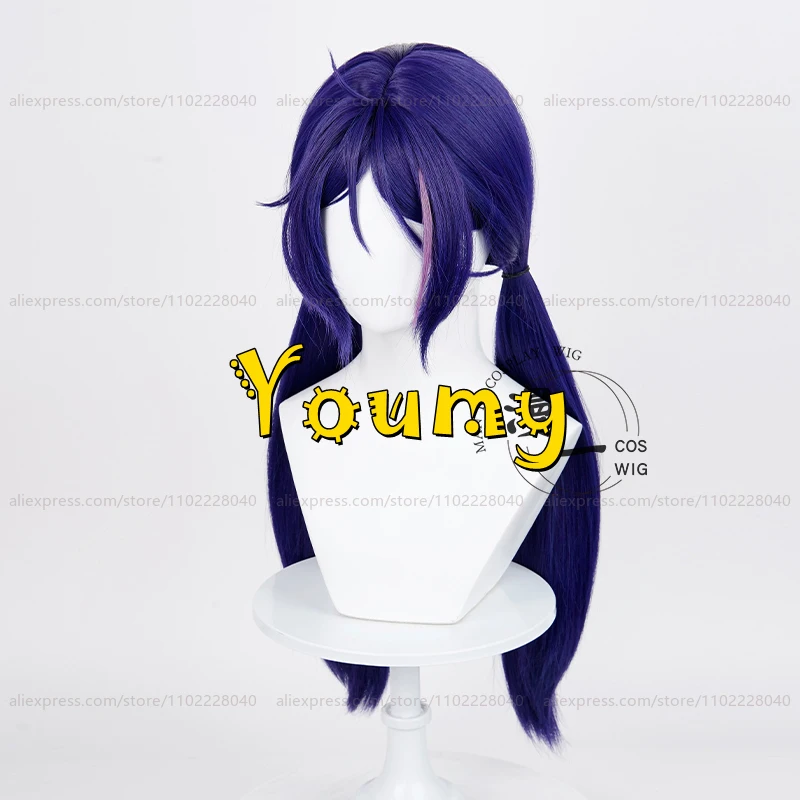 ميتا شعر مستعار 68 سنتيمتر طويل الأزرق الأرجواني شعر مستعار تأثيري أنيمي تأثيري الباروكات مقاومة للحرارة بيروكات صناعية للنساء الكبار لعب الأدوار الطرف