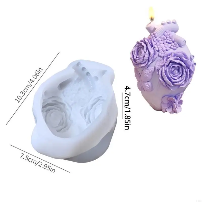 R3MC مفصل ثلاثي الأبعاد بلومز القلب على شكل قلب القالب القوي غير لاتشيقة القالب #6