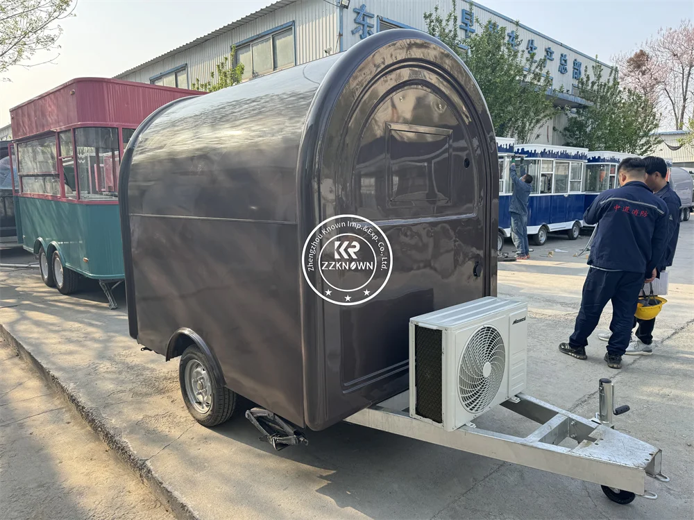 Street Coffee Trailer Mobile Kitchen Concession Food Truck Snack Pizza Ice Cream Kiosk Food Cart With Catering Equipments