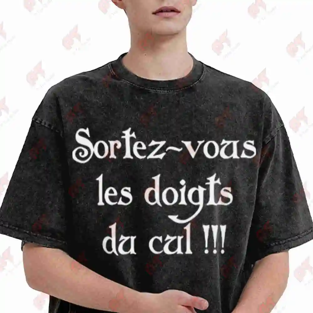 Kaamelott Excalibur Arthurian Quote Vintage Washed Tee Pure Cotton T-Shirt
