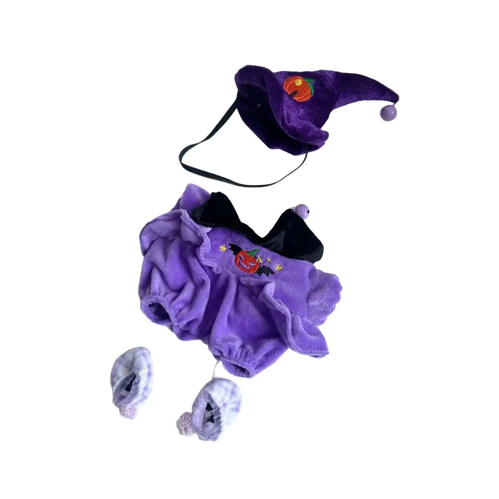 Juego de 3 disfraces de muñecas para Halloween con sombrero y zapatos, se adapta a muñecas de 20 cm