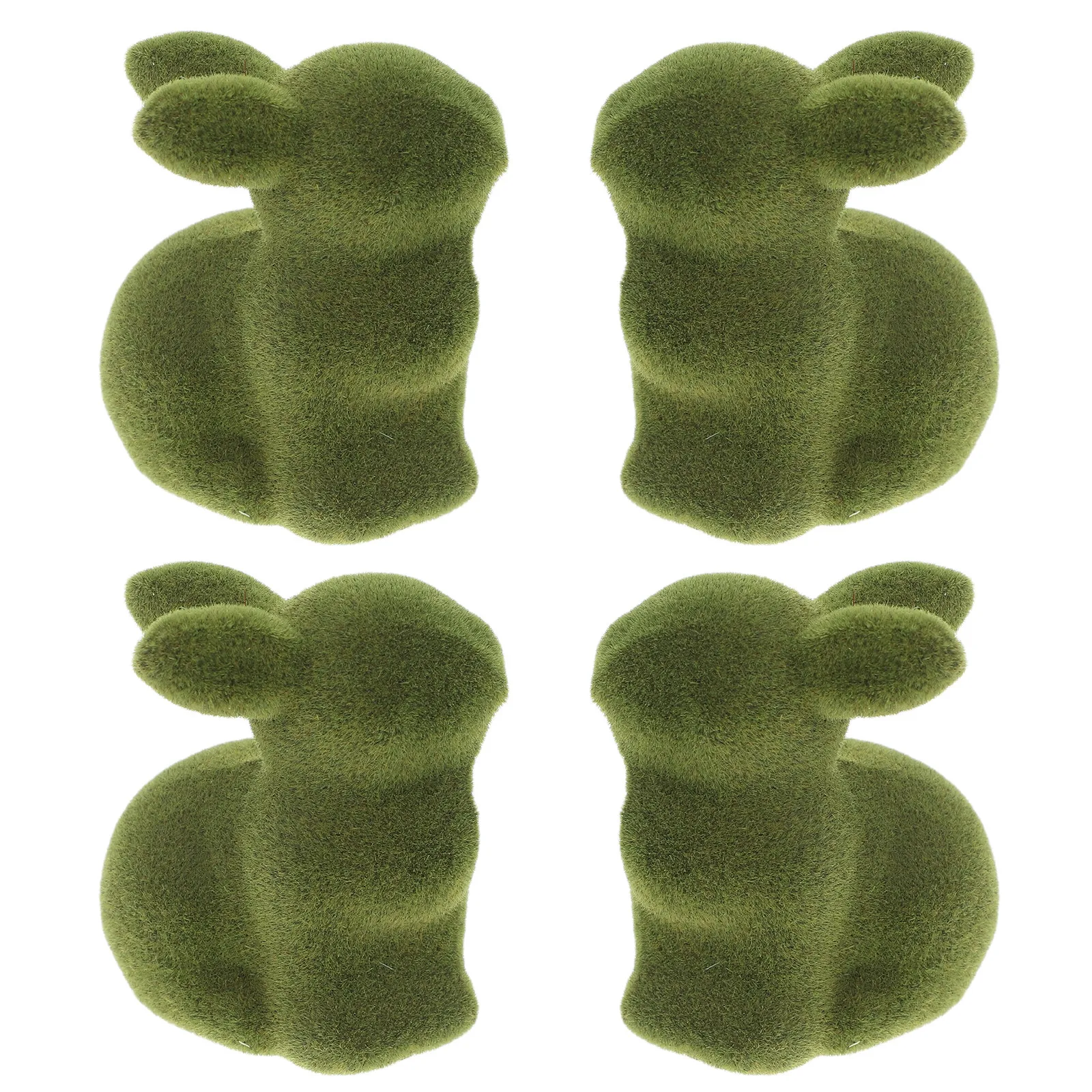 

Набор из 4 реалистичных миниатюрных статуэток кроликов для сада, пасхальные украшения из мха, декор для дома и сада, миниатюрные фигурки кроликов