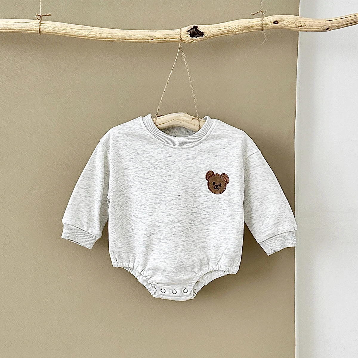 Baby Clothes Bubble Romper Long Sleeve Bear Sweatshirt Sweet Lavender Terry Cotton 0-2Y Newborn Boys Clothes Girls Bodysuits #5