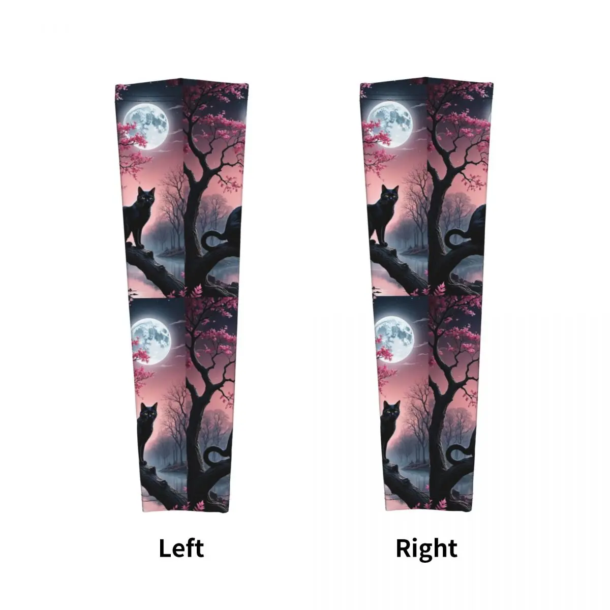 لطيف القطة السوداء أكمام أذرع تبريد الرجال النساء الشمس الأشعة فوق البنفسجية حماية الوشم التستر الرياضة التبريد ركوب الدراجات