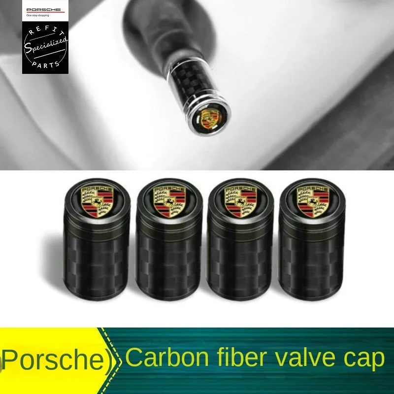 

for Porsche valve cap tire cover Cayenne Macan Panamera 718 911 Boxster Cayman Taycan genuine carbon fiber modification