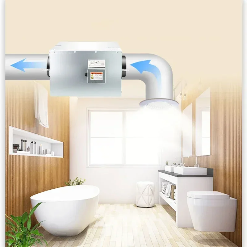 Fresh Air System Ventilation Fan Powerful Silent One-way Exhaust Fan Household Kitchen Ventilator Commercial Duct Exhaust Fan