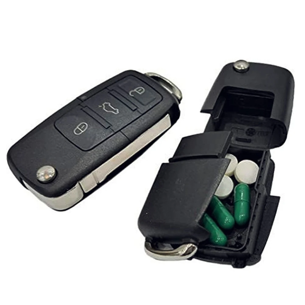 Creative Dummy Car Key Mini Hidden Safe Box Secret Compartment Stash Box Empty Car Key Fob Hide and Store Money Pills Coin