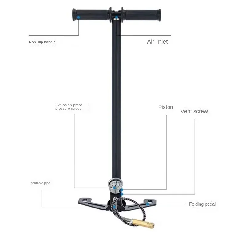 Low price NEW 4-Stage High Pressure Air Pump 4-Stage Manual Air Pump 30mpa 4500psi Car Bike Inflatable Submersible Air P