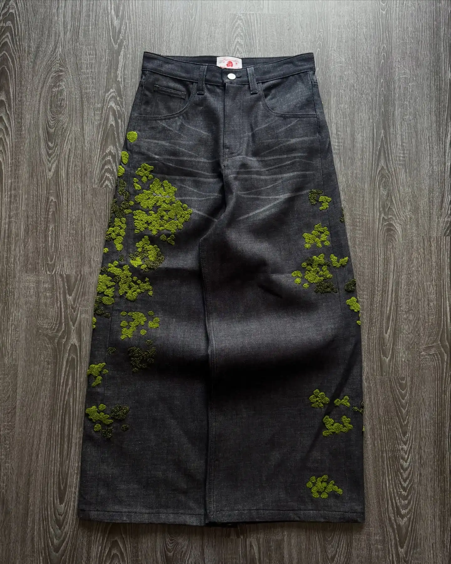 Y2K جينز فضفاض عتيق الوريد تزهر selvedge الدينيم السراويل الرجال والنساء قماش الدنيم الهيب هوب الأمريكية الشارع الشهير جينز واسع الساق