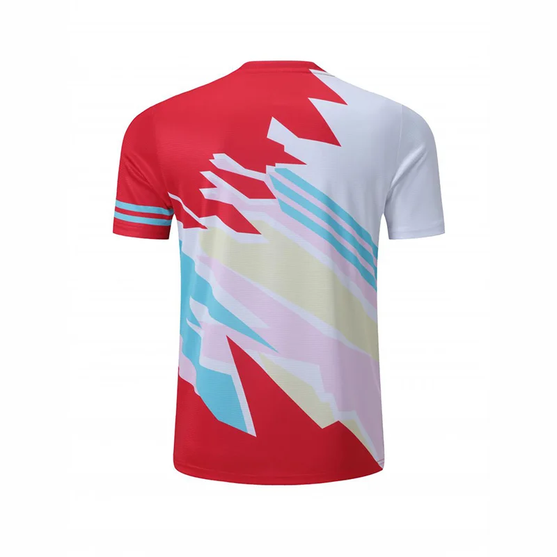 Camiseta de manga corta de bádminton para adultos, Camiseta deportiva con estampado de sublimación completa, ajuste seco, entrega rápida, camisetas para correr, Verano