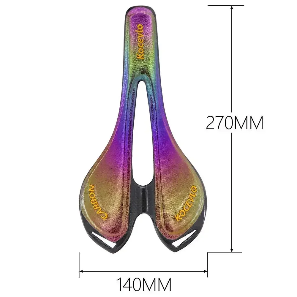 سرج دراجة ملون من ألياف الكربون، مريح وخفيف الوزن وجيد التهوية، عالمي لمقعد ركوب الدراجات الجبلية/الطرق/الركاب