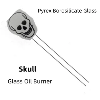 Tubo bruciatore a olio in vetro con teschio da 4,6 pollici/11,6 cm per esperimenti in vetro borosilicato spesso 3/6/12 pezzi Colore casuale