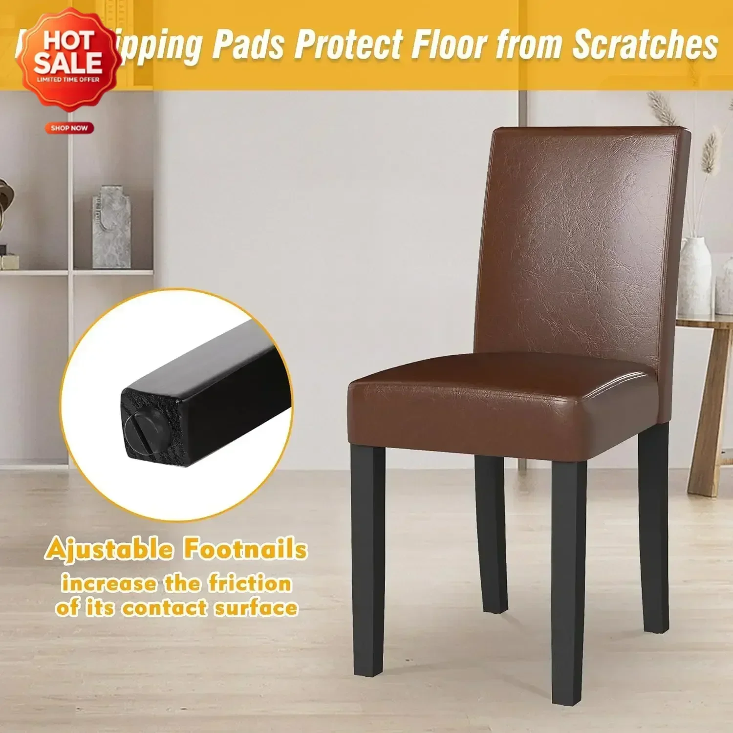 [Limited Time Offer, Clearance!]Dining Chairs Set of 4, Modern Stylish PU Leather Upholstered Parson Chair, Dining Room Chairs w