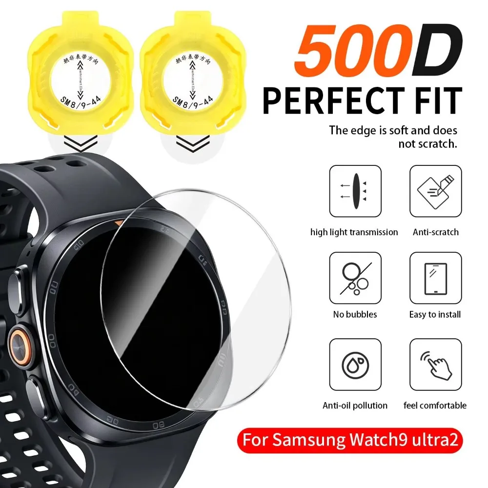 Screen Protector for Samsung Galaxy Watch 9 40mm 44mm Ultra 2 2026 Anti-Scratch HD Tempered Glass With Box Tool Easy Install Kit