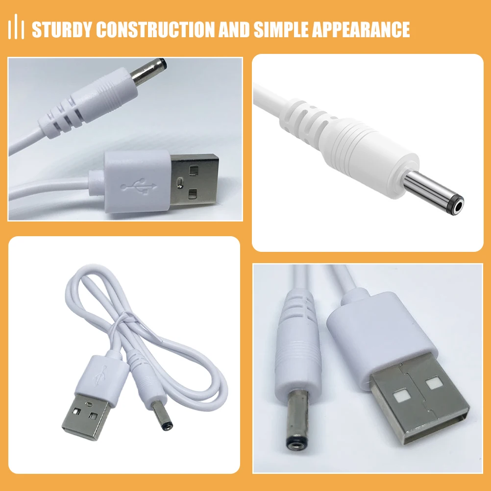 

2pcs USB DC Charging Cable 3.5x1.35mm Power Cord Adapter for Lights Fans Tablets Over Voltage Protection Safe Universal