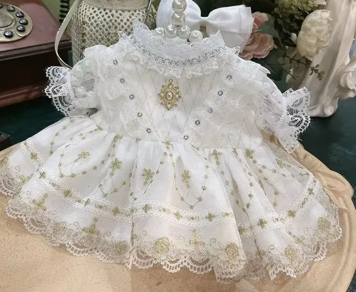 Falda de seda de oro blanco, ropa de muñeca de algodón de 20CM, enaguas Xingdailu/Lina/Beier, vestido de muñeca Reborn de 50-55CM, envío gratis