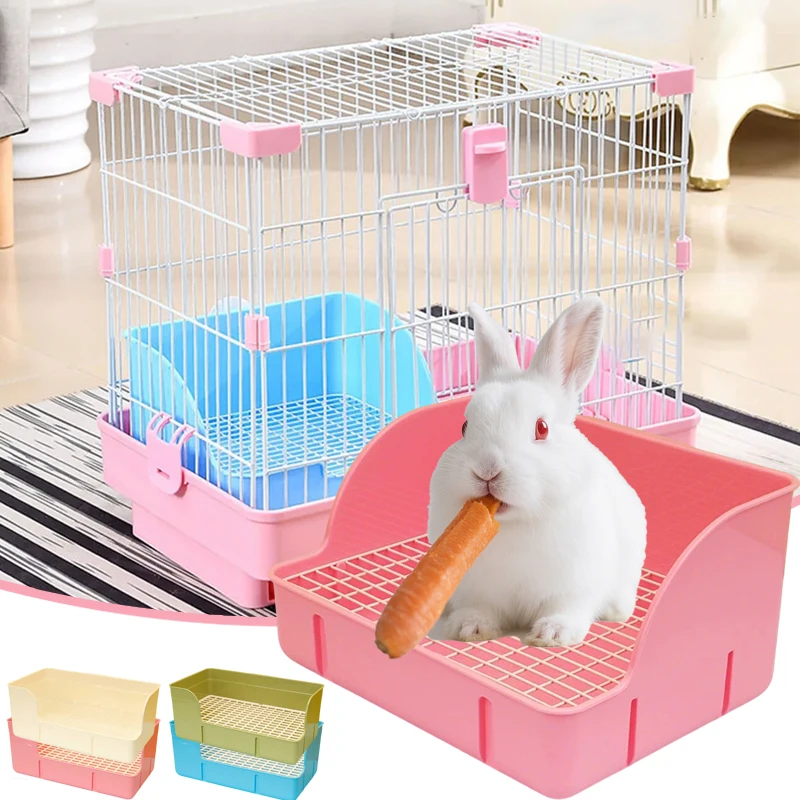 

New Small Pet Litter Box Pee Pan Tray Detachable Grids Fixable Cage Tray for Small Animals accessories Easy Clean Pet Toilet box