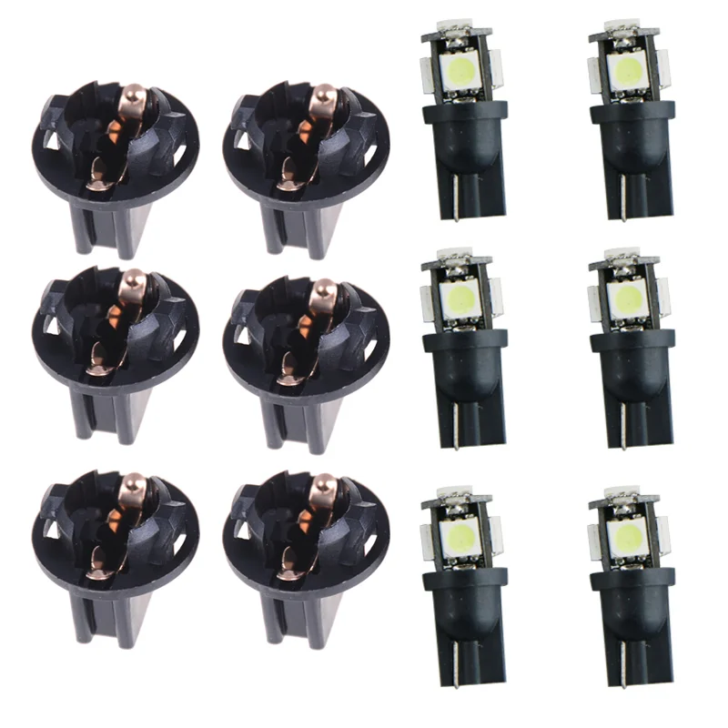 6Pcs T10-V2 Twist Lock Plug and Play Bulb Holder Sockets T10 LED&Halogen Lamp W5W 168 192 194 Twist Lock Wedge Bases Lamp Dash